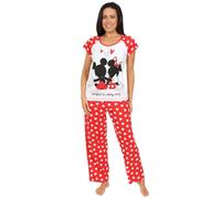 Disney Pijama largo para mujer de Minnie y Mickey Mouse Perfect In Every Way, rosso, 46-48