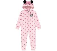 Disney Pijama Mono Minnie Mouse, Pijamas Niños Rosa, Pijamas Polares Minnie Mouse con Orejas 3D, Pijama Niña Capucha, Rosa 5-6 años