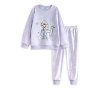 Disney Pijama Morado Claro de Manga Larga y Pernera Larga para niña de Frozen | Pijama de Elsa Think Magic Be Magic | Forro Polar de Terciopelo con Estampado de Copos de Nieve