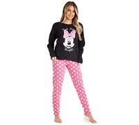 Disney Pijama Mujer Invierno Manga Larga (Negro/Roso Minnie,S)