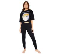 Disney Pijama Mujer Invierno Pijama Stitch Conjunto Pijama Mujer Largo Tallas S-XL Regalos Stitch Mickey Minnie (Negro Baby Yoda, S)