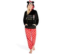Disney Pijama Mujer Invierno Polar Stitch Minnie Marie Simba Winnie The Pooh (M, Rosso Minnie)