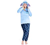 Disney Pijama Mujer Invierno Polar Stitch Minnie Marie Simba Winnie The Pooh (XL, Azul Stitch)