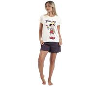 Disney Pijama Mujer Verano 100% Algodón - Pijama Manga Corta Classic Pinocchio para Mujer - Pantalón Corto con Cinturilla Ajustable Estampado - Tejido