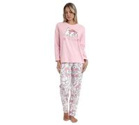 Disney Pijama Mujer Verano 100% Algodón - Pijama Manga Larga Sleepy Marie para Mujer - Pantalón Largo con Cinturilla Ajustable Estampado - Tejido Suav