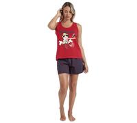 Disney Pijama Mujer Verano 100% Algodón - Pijama Sin Mangas Classic Pinocchio para Mujer - Pantalón Corto con Cinturilla Ajustable Estampado - Tejido