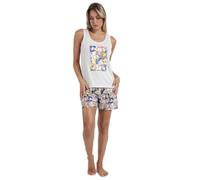 Disney Pijama Mujer Verano Algodón - Pijama Manga Corta Daisy Poses para Mujer - Pantalón Corto con Cinturilla Ajustable Estampado - Tejido Suave al T