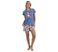 Disney Pijama Mujer Verano Algodón - Pijama Manga Corta Daisy Poses para Mujer - Pantalón Corto con Cinturilla Ajustable Estampado - Tejido Suave al T
