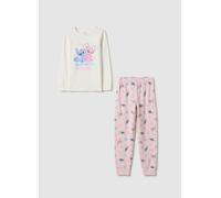DISNEY, Pijama Multicolor De Algodón Puro Regular Fit Con Estampado De Stitch, Niña, Blanco/rosa, Talla: 7-8