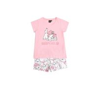 Disney Pijama Niña Verano 100% Algodón - Pijama Manga Corta Sleepy Marie para Niña - Pantalón Corto con Cinturilla Ajustable Estampado - Tejido Suave