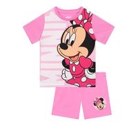 Disney Pijama Niña, Minnie Mouse Pijama Chica, Pijamas Niña De Manga Corta, Pijamas De Verano para Niños, Rosa 7-8 Años