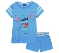 Disney Pijama Niña Stitch Winnie The Pooh, Pijamas Cortos para Niñas 7-14 Años (Azul Stitch, 11-12 años)
