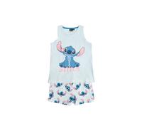 Disney Pijama Niña Verano 100% Algodón - Pijama Sin Mangas Stitches para Niña - Pantalón Largo con Cinturilla Ajustable Estampado - Tejido Suave al Ta