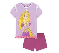 Disney Pijama Niña Verano, Pijama Stitch, Pijamas Niñas Cortos de Princesas Ariel, Rapunzel, Jasmine, Bella, Elsa, Minnie Mouse, Simba, Ropa Niña Edad 2-14 años (Morado Rapunzel, 4-5 Años)