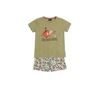 Disney Pijama Niño Verano 100% Algodón - Pijama Manga Corta Timon & Pumbaa para Niño - Pantalón Corto con Cinturilla Elástica Estampado - Tejido Suave al Tacto, Caqui - Talla 8 Años