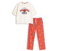 Disney Pijama Rojo de Manga Corta y Pierna Larga para Mujer de High School Musical | Estampado de Baloncesto Universitario de East High Wildcats | Ropa de Estar por casa y Pijamas | Merchandising