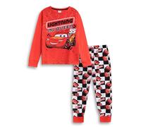 Disney Pijama Rojo de Manga Larga y Pierna Larga de Cars Rayo Mcqueen para niño de Dibujos Animados con diseño Retro | Pijamas Infantiles para Dormir y Relajarse | Mercancía