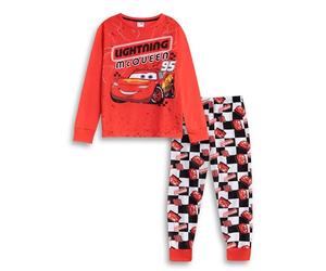 Disney Pijama Rojo de Manga Larga y Pierna Larga de Cars Rayo Mcqueen para niño de Dibujos Animados con diseño Retro | Pijamas Infantiles para Dormir y Relajarse | Mercancía