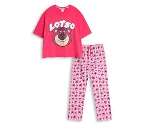 Disney Pijama Rosa de Manga Corta y Pierna Larga de Toy Story Lotso | Ropa de Dormir para Mujer con Estampado del Personaje | Ropa de Dormir cómoda para Relajarse y Antes de Dormir