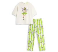 Disney Pijama Verde de Campanilla para Mujer, de Manga Corta y Pierna Larga | Pijama de Rayas con diseño de Campanilla | Ropa de Dormir cómoda | Merchandising