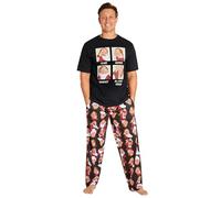 Disney Pijamas para Hombres - Camiseta y Pantalones, Conjunto Tallas S-3XL Regalos Navidad (Negro, 2XL)