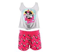 Disney Pijamas para Mujer, Camiseta y Pantalon Corto Algodón Suave, Mickey Mouse y Minnie Mouse Pijama | Talla XL - Rosa