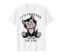 Disney Pinocchio Figaro Cute From Bow To Toe Camiseta, Hombre, Blanco, S