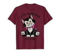 Disney Pinocchio Figaro Cute From Bow To Toe Camiseta, Hombre, Granate, S