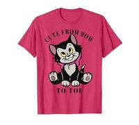 Disney Pinocchio Figaro Cute From Bow To Toe Camiseta, Hombre, Rojo Jaspeado, S