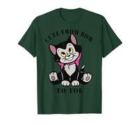 Disney Pinocchio Figaro Cute From Bow To Toe Camiseta, Hombre, Verde Bosque, S