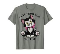 Disney Pinocchio Figaro Cute From Bow To Toe Camiseta, Hombre, Verde militar jaspeado, S