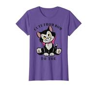 Disney Pinocchio Figaro Cute From Bow To Toe Camiseta, Mujer, Morado Jaspeado, S