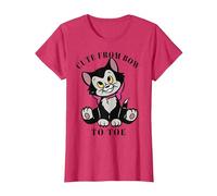 Disney Pinocchio Figaro Cute From Bow To Toe Camiseta, Mujer, Rojo Jaspeado, S