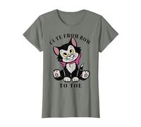 Disney Pinocchio Figaro Cute From Bow To Toe Camiseta, Mujer, Verde militar jaspeado, S