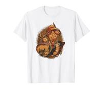 Disney Pinocchio, Jiminy Cricket, Figaro and Cleo Camiseta, Hombre, Blanco, XXL