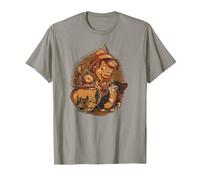 Disney Pinocchio, Jiminy Cricket, Figaro and Cleo Camiseta, Hombre, Pizarra, S