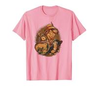 Disney Pinocchio, Jiminy Cricket, Figaro and Cleo Camiseta, Hombre, Rosado, S