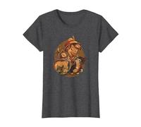 Disney Pinocchio, Jiminy Cricket, Figaro and Cleo Camiseta, Mujer, Jaspeado Oscuro, S