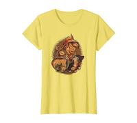 Disney Pinocchio, Jiminy Cricket, Figaro and Cleo Camiseta, Mujer, Limón, XXL