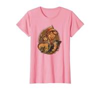 Disney Pinocchio, Jiminy Cricket, Figaro and Cleo Camiseta, Mujer, Rosado, S