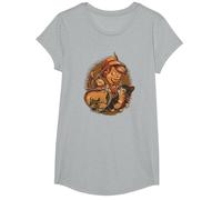 Disney Pinocchio, Jiminy Cricket, Figaro and Cleo Camiseta, Niñas, Gris Jaspeado, S