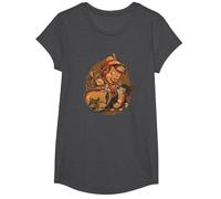 Disney Pinocchio, Jiminy Cricket, Figaro and Cleo Camiseta, Niñas, Jaspeado Oscuro, S