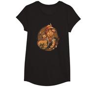 Disney Pinocchio, Jiminy Cricket, Figaro and Cleo Camiseta, Niñas, Negro, S