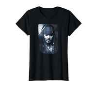 Disney Pirates of the Caribbean Captain Jack Photo Camiseta, Mujer, Negro, XXL