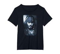 Disney Pirates of the Caribbean Captain Jack Photo Camiseta, Mujer tallas grandes, Negro, 6XL Grande