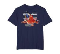 Disney Pixar Buscando a Dory Hank and Dory Striped Retrait Camiseta, Hombre tallas grandes, Azul Marino, 6X Alto
