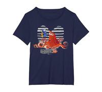 Disney Pixar Buscando a Dory Hank and Dory Striped Retrait Camiseta, Mujer tallas grandes, Azul Marino, 1XL Grande