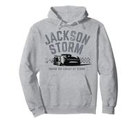 Disney Pixar Cars 3 Jackson Storm Taking The Circuit Texto Sudadera con Capucha, Unisex para adultos, Gris Jaspeado, XL