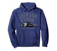 Disney Pixar Cars 3 Jackson Storm Taking The Circuit Texto Sudadera con Capucha, Unisex para adultos, Azul Marino, S