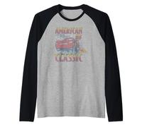 Disney Pixar Cars 4th of July Mcqueen American Classic Retro Camiseta Manga Raglan